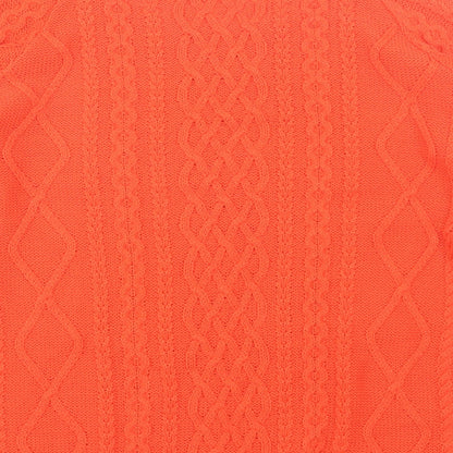 BASSINI Womens Orange Square Neck  Acrylic Pullover Jumper Size XL