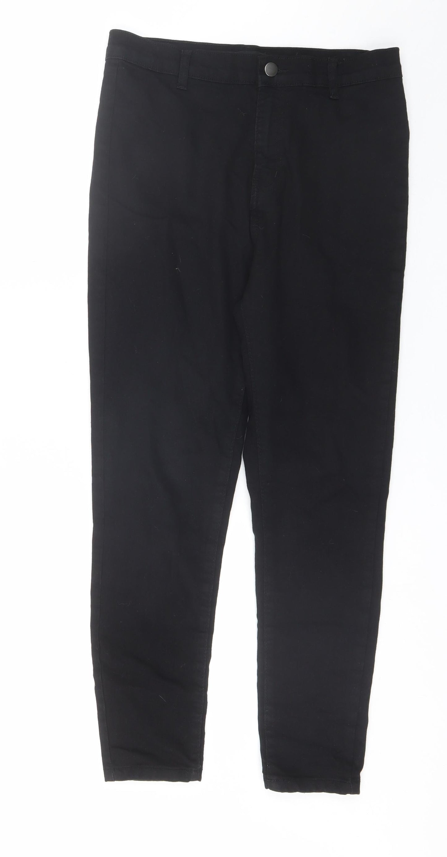 PRETTYLITTLETHING Womens Black  Cotton Skinny Jeans Size 12 L25 in Regular