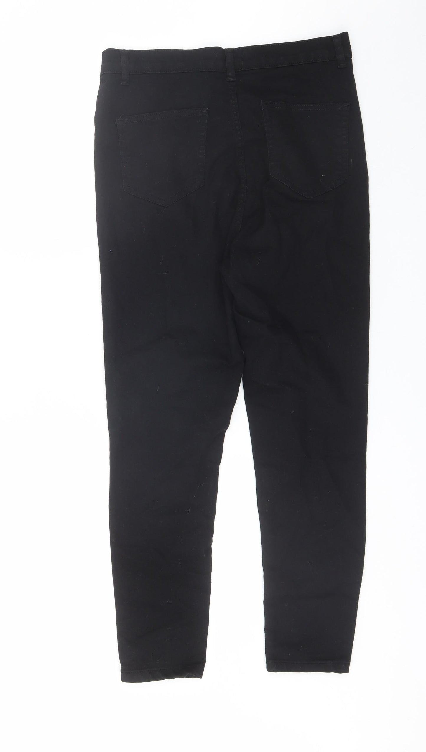 PRETTYLITTLETHING Womens Black  Cotton Skinny Jeans Size 12 L25 in Regular