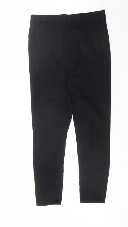 PRETTYLITTLETHING Womens Black  Cotton Skinny Jeans Size 12 L25 in Regular