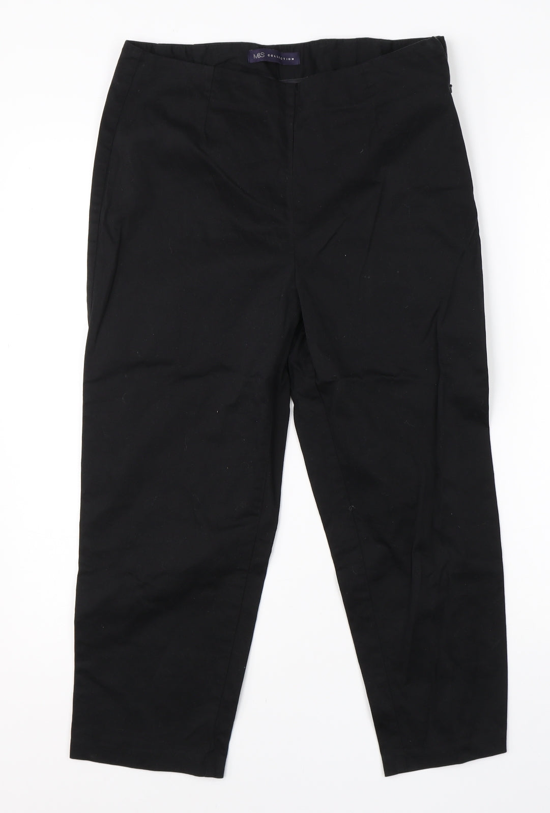Womens UK Size 10 M&S Regular Fit Dress Pants Black Trousers