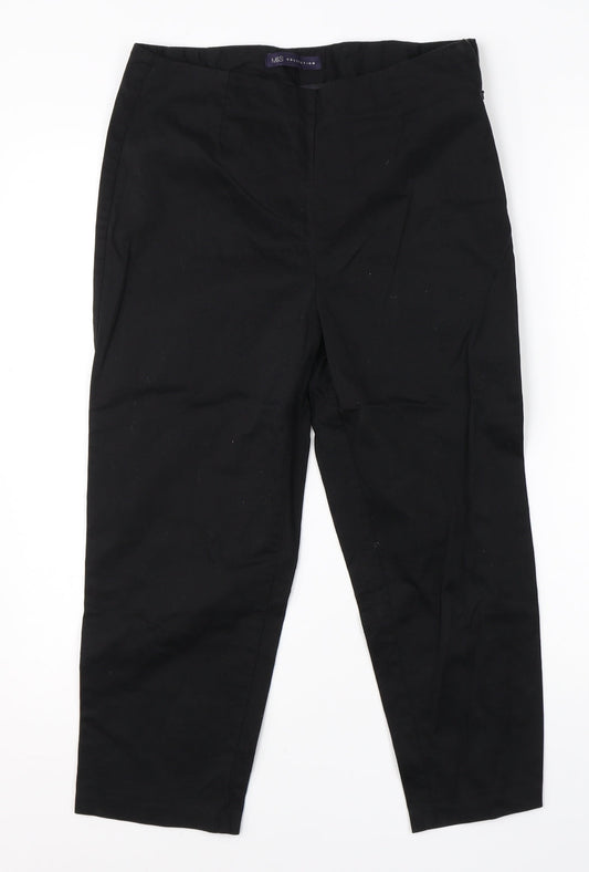 Womens UK Size 10 M&S Regular Fit Dress Pants Black Trousers