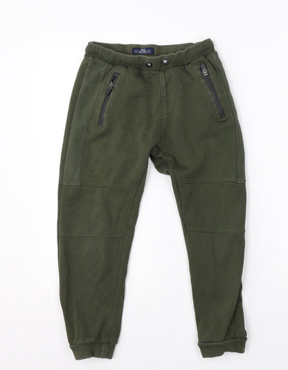 Boys Boys Green  Cotton Sweatpants Trousers Size 9 Months  Regular