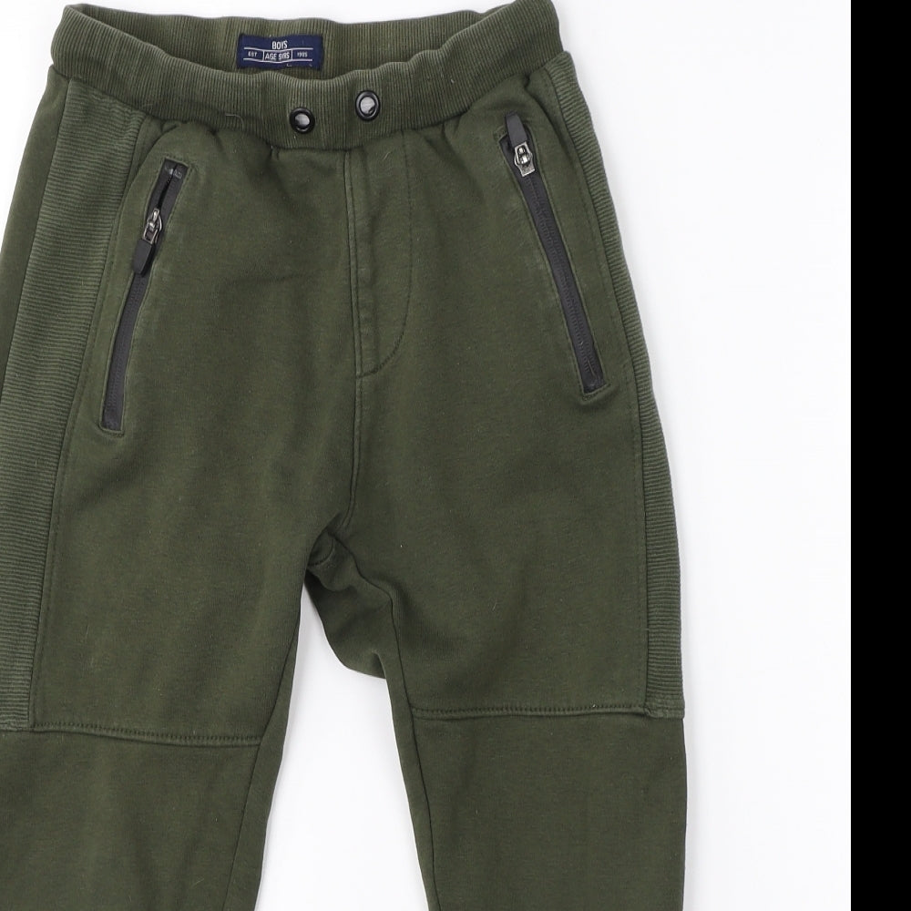 Boys Boys Green  Cotton Sweatpants Trousers Size 9 Months  Regular