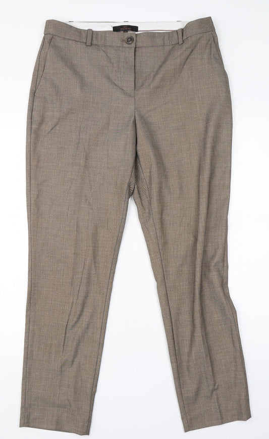 NEXT Womens Brown  Polyester Dress Pants Trousers Size 12 L26 in Regular