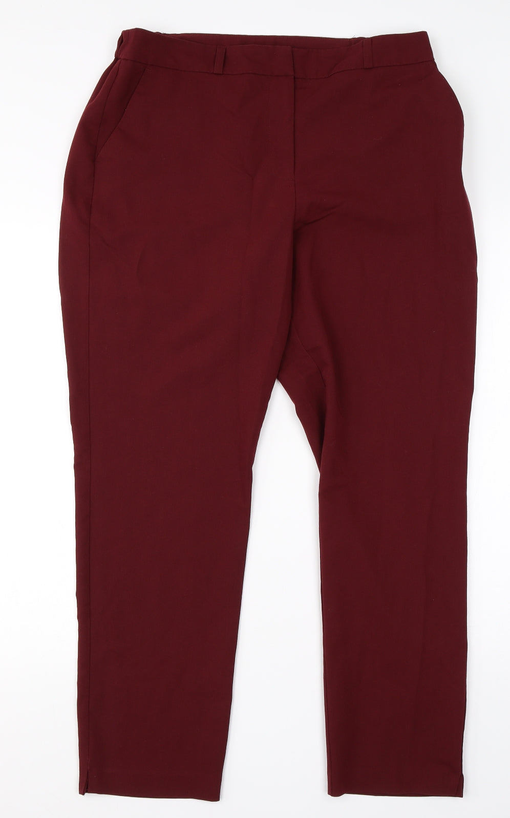 Womens UK Size 14 Tailored Regular Fit Dress Pants Red Trousers