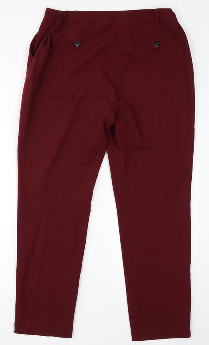 Womens UK Size 14 Tailored Regular Fit Dress Pants Red Trousers