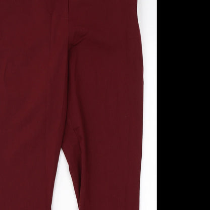 Womens UK Size 14 Tailored Regular Fit Dress Pants Red Trousers