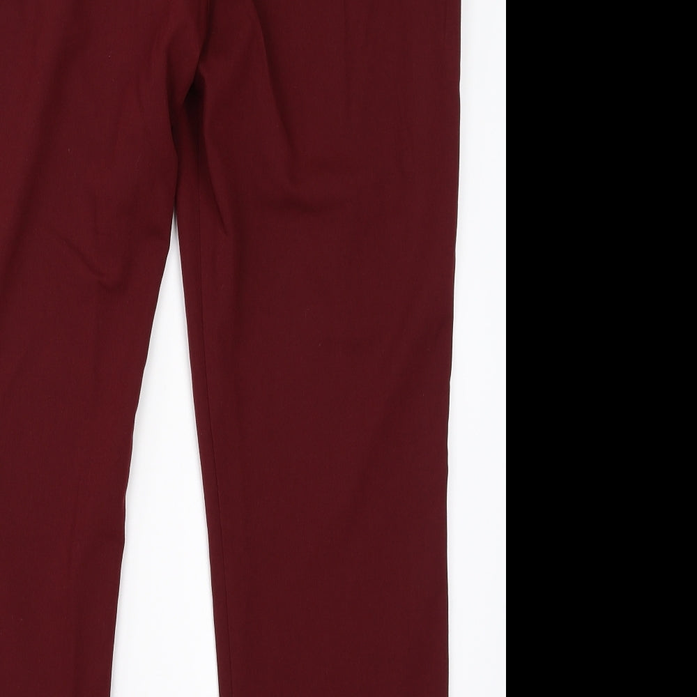 Womens UK Size 14 Tailored Regular Fit Dress Pants Red Trousers
