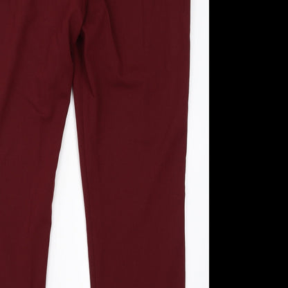 Womens UK Size 14 Tailored Regular Fit Dress Pants Red Trousers
