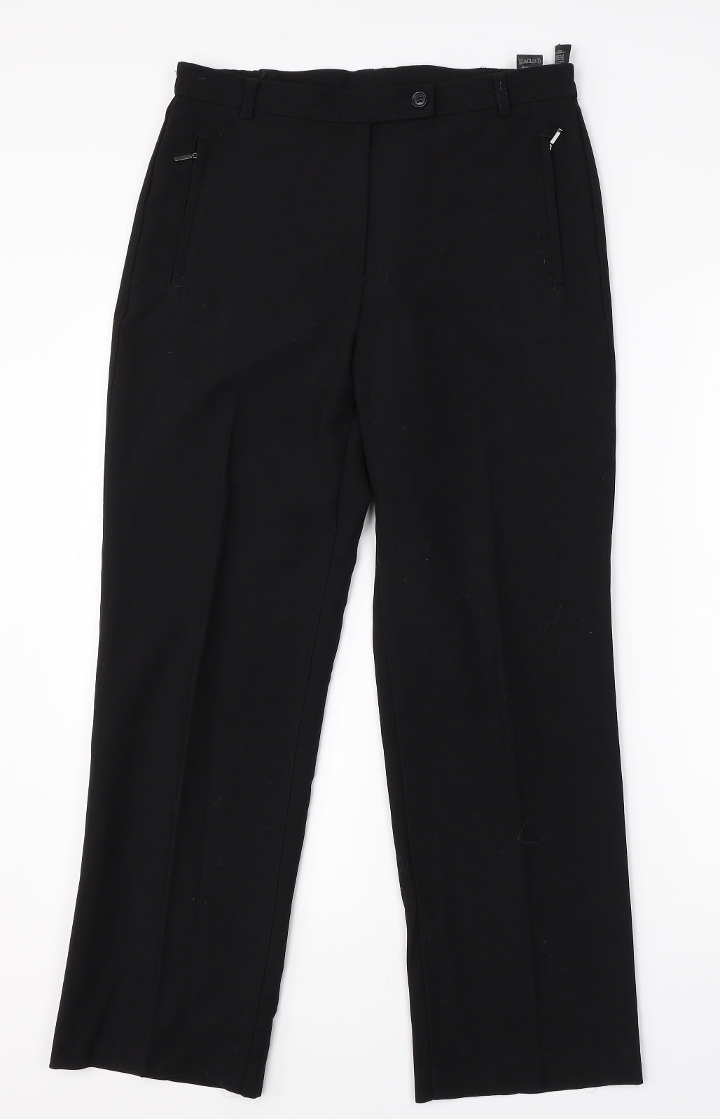 Womens UK Size 10 M&S Regular Fit Dress Pants Black Trousers