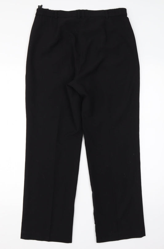 Womens UK Size 10 M&S Regular Fit Dress Pants Black Trousers