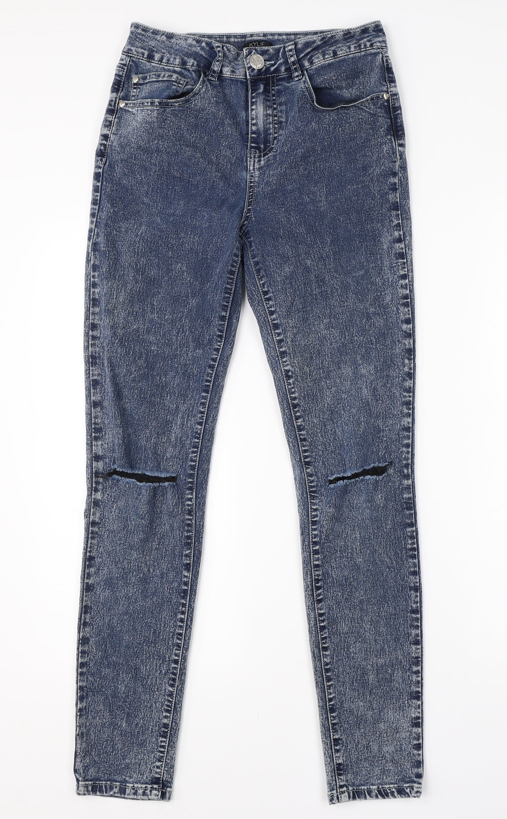 Kylie Girls Blue  Cotton Skinny Jeans Size 13 Years  Regular