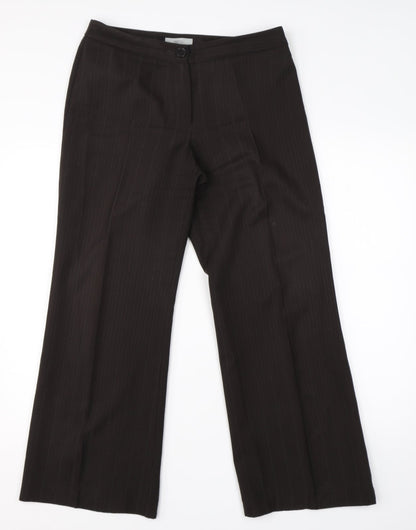 Womens UK Size 10 Marks & Spencer Regular Fit Dress Pants Brown Trousers