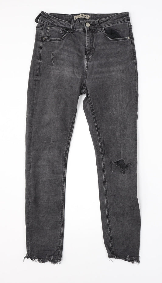 Denim Co Womens Black  Cotton Skinny Jeans Size 10 L24 in Regular