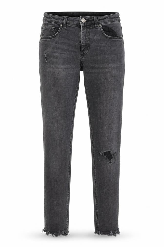 Front view of Denim Co women’s black cotton skinny jeans, size UK 10, 24-inch leg regular