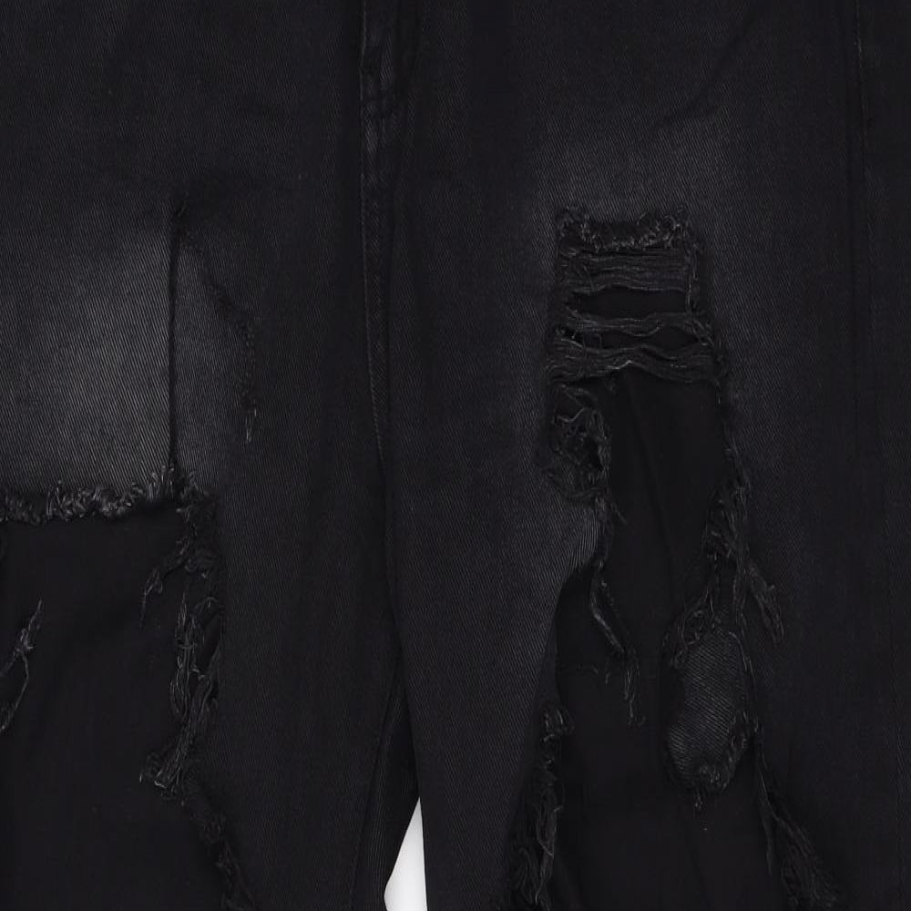 SheIn Womens Black  Cotton Straight Jeans Size 44 L27 in Regular