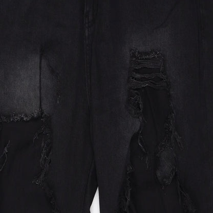 SheIn Womens Black  Cotton Straight Jeans Size 44 L27 in Regular