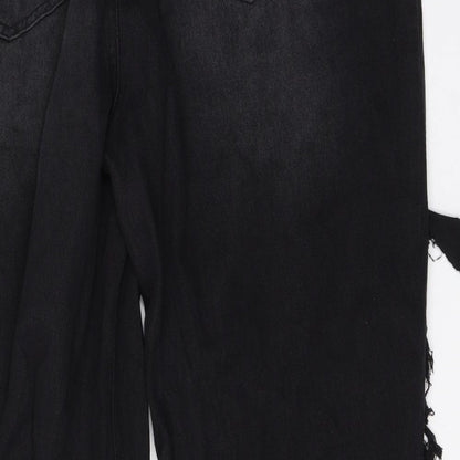 SheIn Womens Black  Cotton Straight Jeans Size 44 L27 in Regular