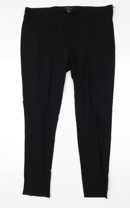Womens UK Size 18 Atmosphere Regular Fit Dress Pants Black Trousers