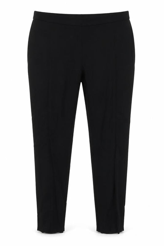 Front view of Atmosphere women’s black polyester dress pants trousers, size UK 18, 25-inch leg regular
