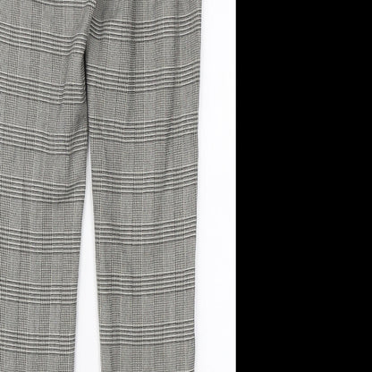 TU Womens White Check Viscose Dress Pants Trousers Size 8 L26 in Regular