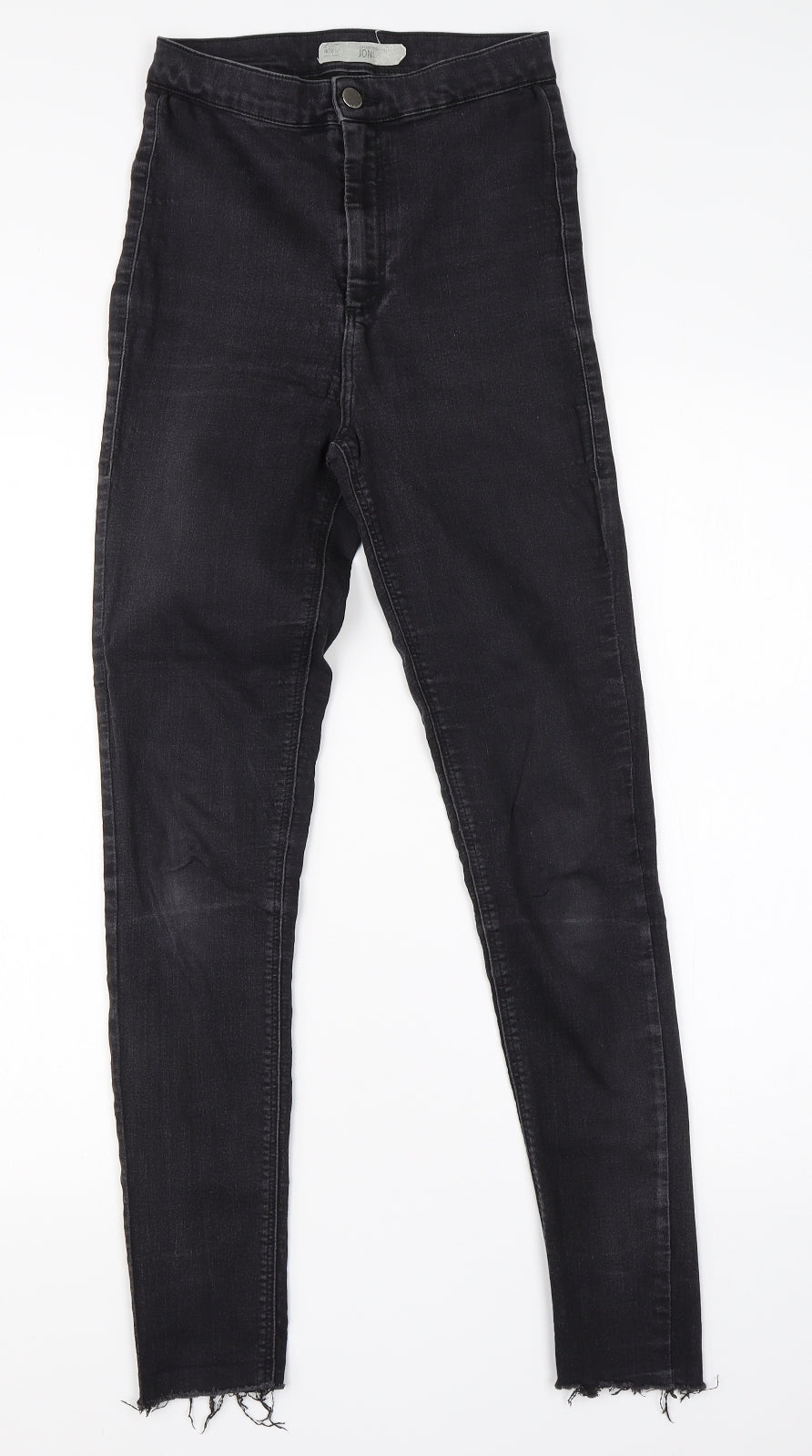 Topshop Womens Black  Cotton Skinny Jeans Size 28 in L28 in Regular