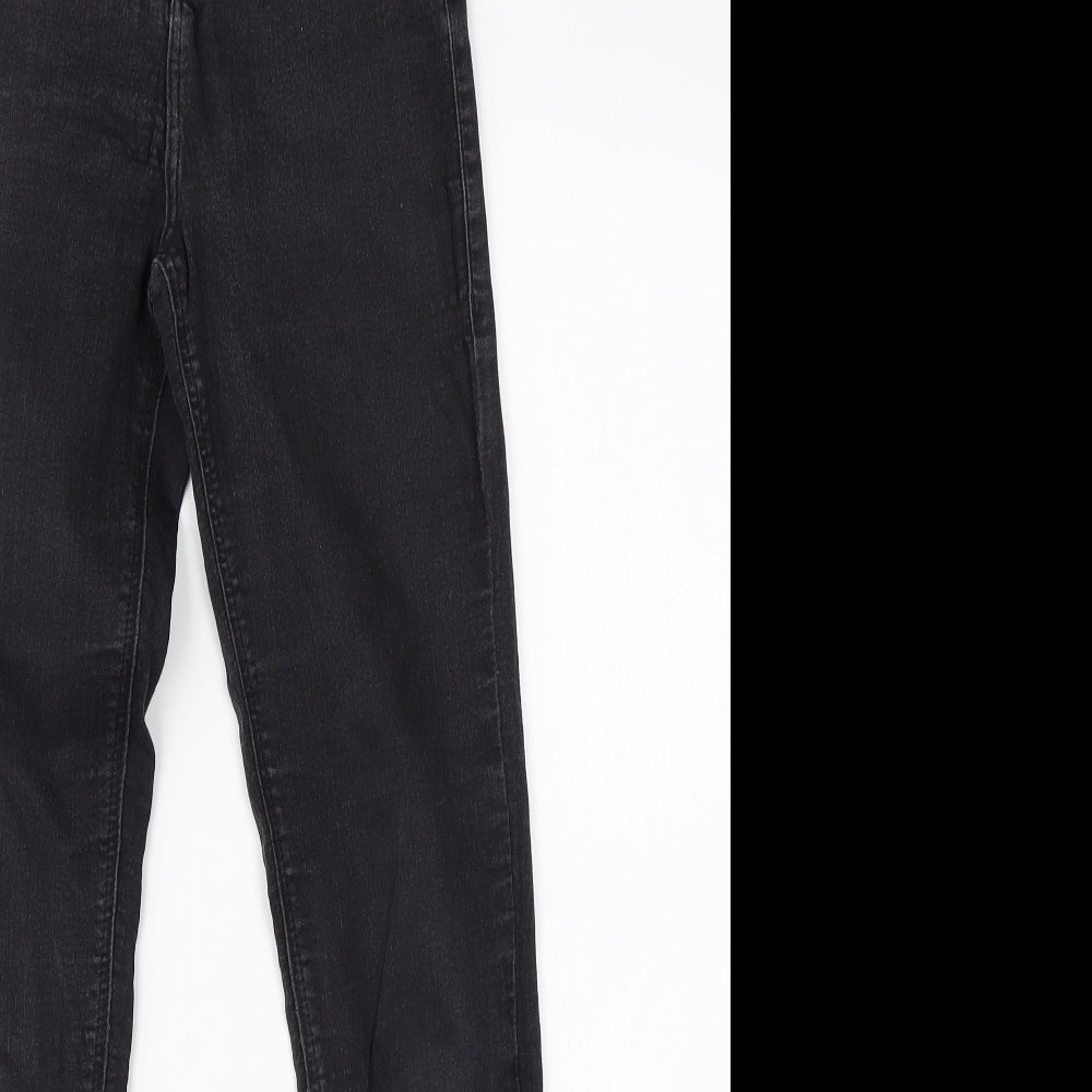 Topshop Womens Black  Cotton Skinny Jeans Size 28 in L28 in Regular