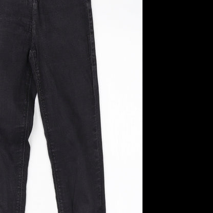 Topshop Womens Black  Cotton Skinny Jeans Size 28 in L28 in Regular