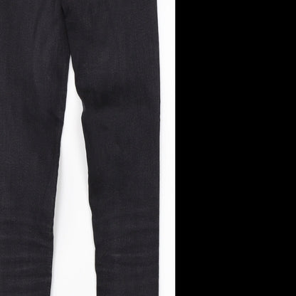 Topshop Womens Black  Cotton Skinny Jeans Size 28 in L28 in Regular