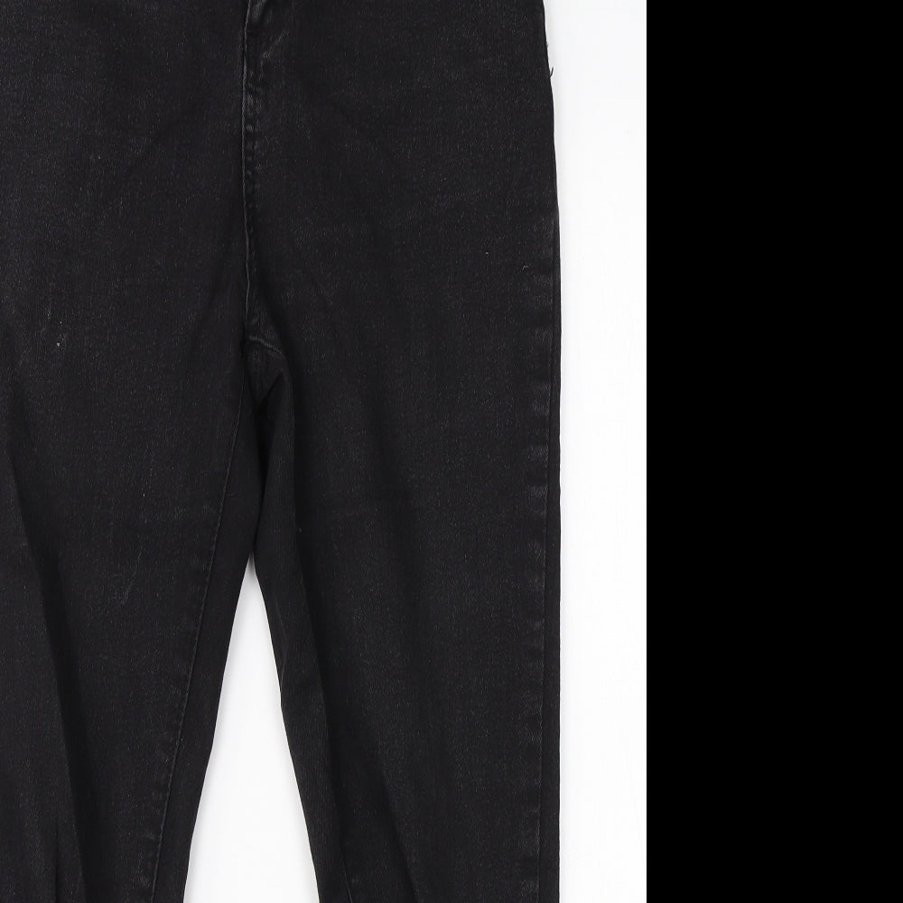 Boohoo Womens Black  Cotton Skinny Jeans Size 12 L24 in Regular