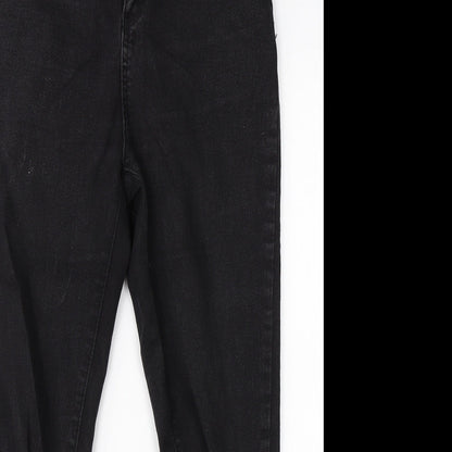 Boohoo Womens Black  Cotton Skinny Jeans Size 12 L24 in Regular