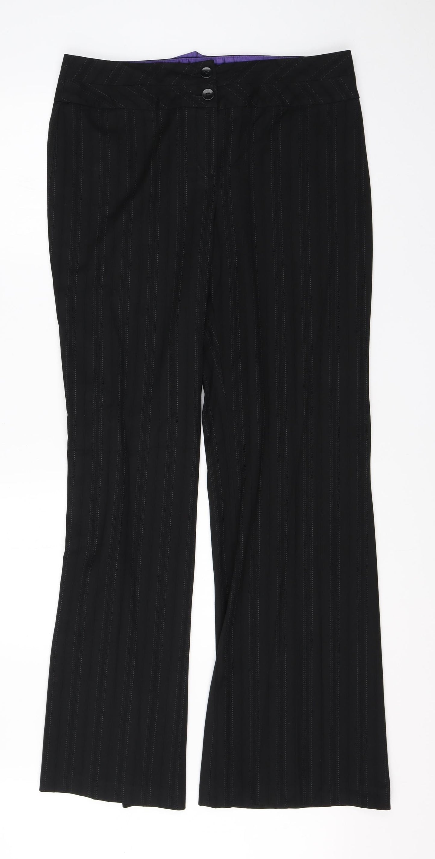 Womens UK Size 12 NEXT Regular Fit Dress Pants Black Trousers