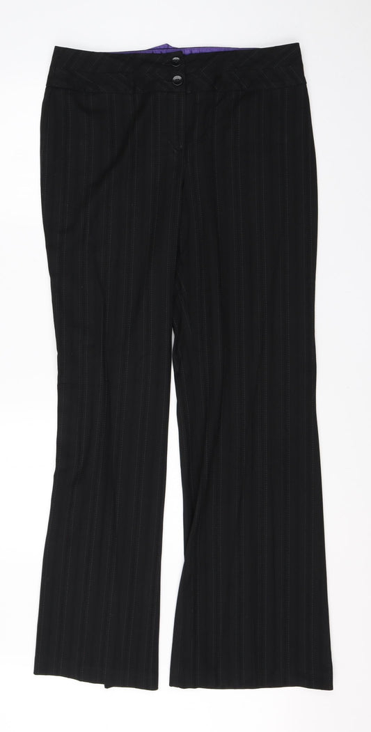 Womens UK Size 12 NEXT Regular Fit Dress Pants Black Trousers
