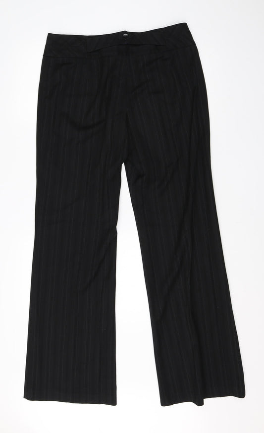 Womens UK Size 12 NEXT Regular Fit Dress Pants Black Trousers