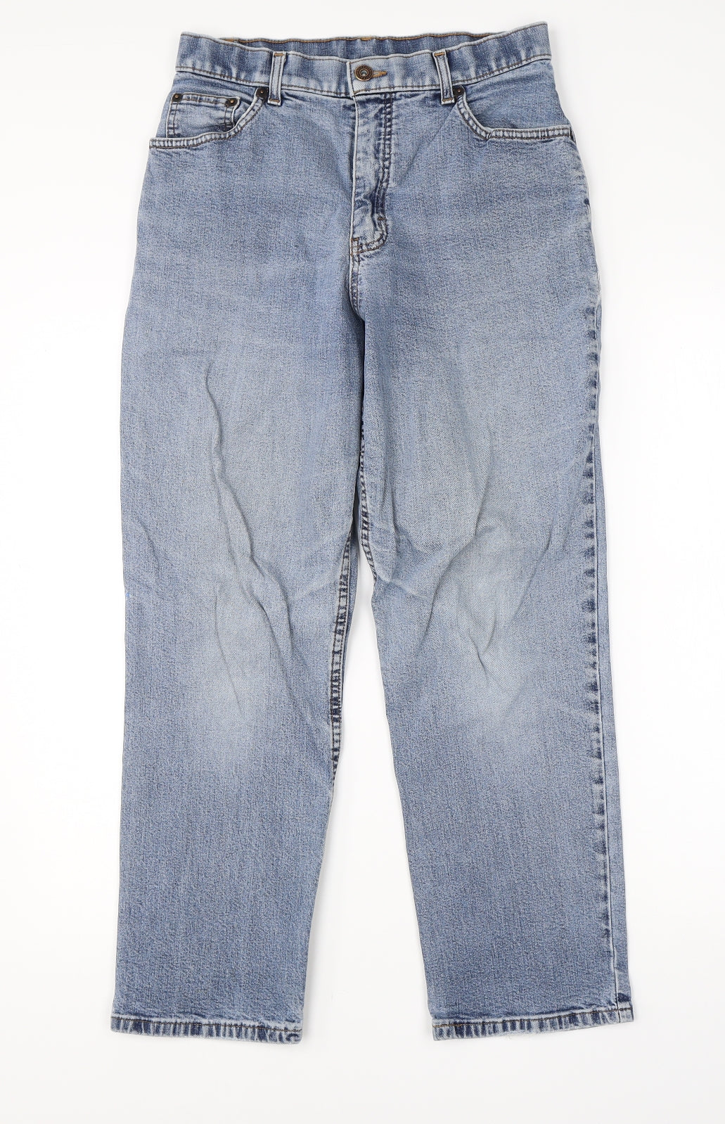 Womens UK Size 28 in Preworn Regular Fit Cropped Blue Jeans
