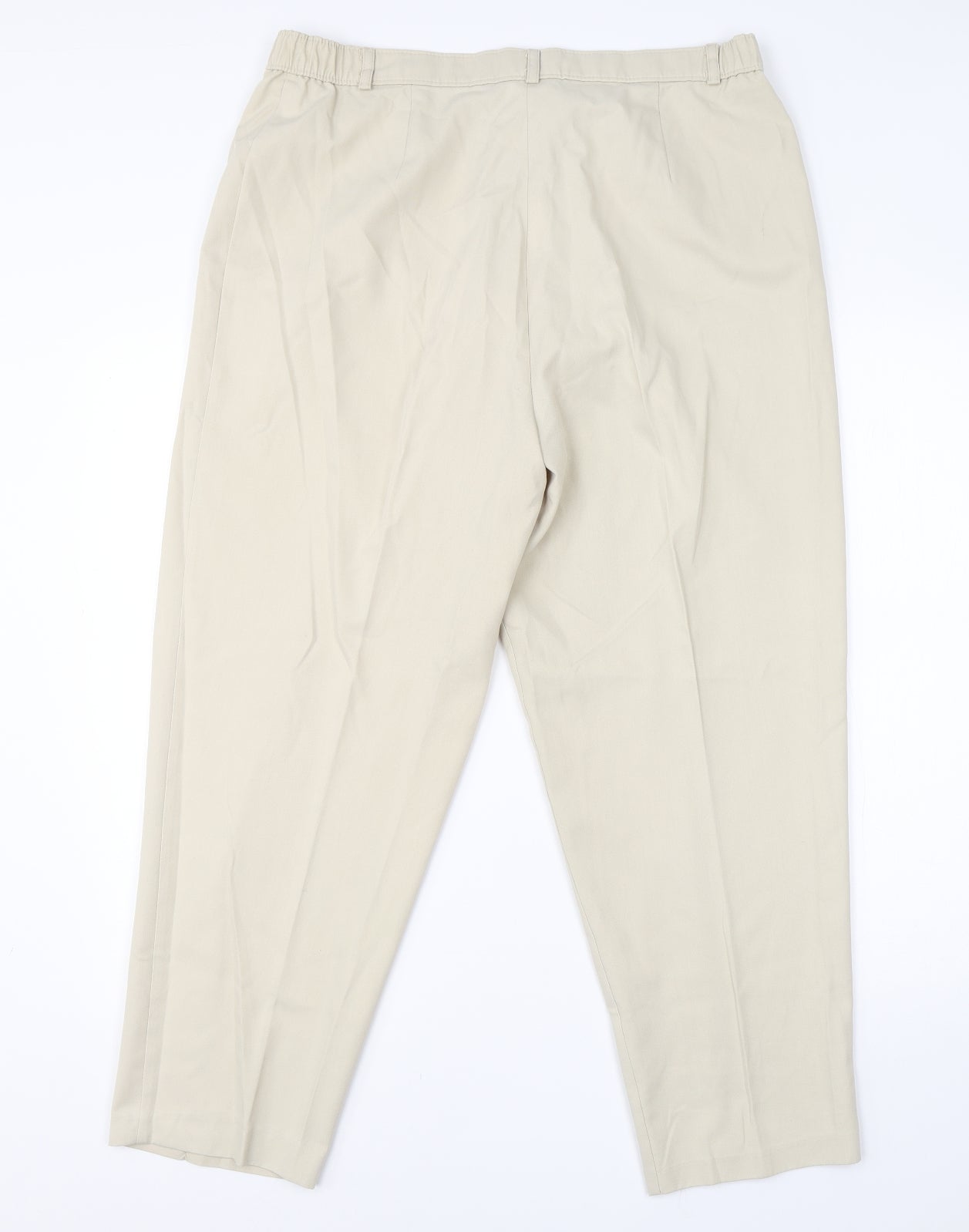 Classic Womens Beige  Viscose Dress Pants Trousers Size 18 L24 in Regular