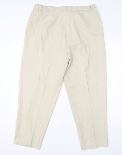 Classic Womens Beige  Viscose Dress Pants Trousers Size 18 L24 in Regular