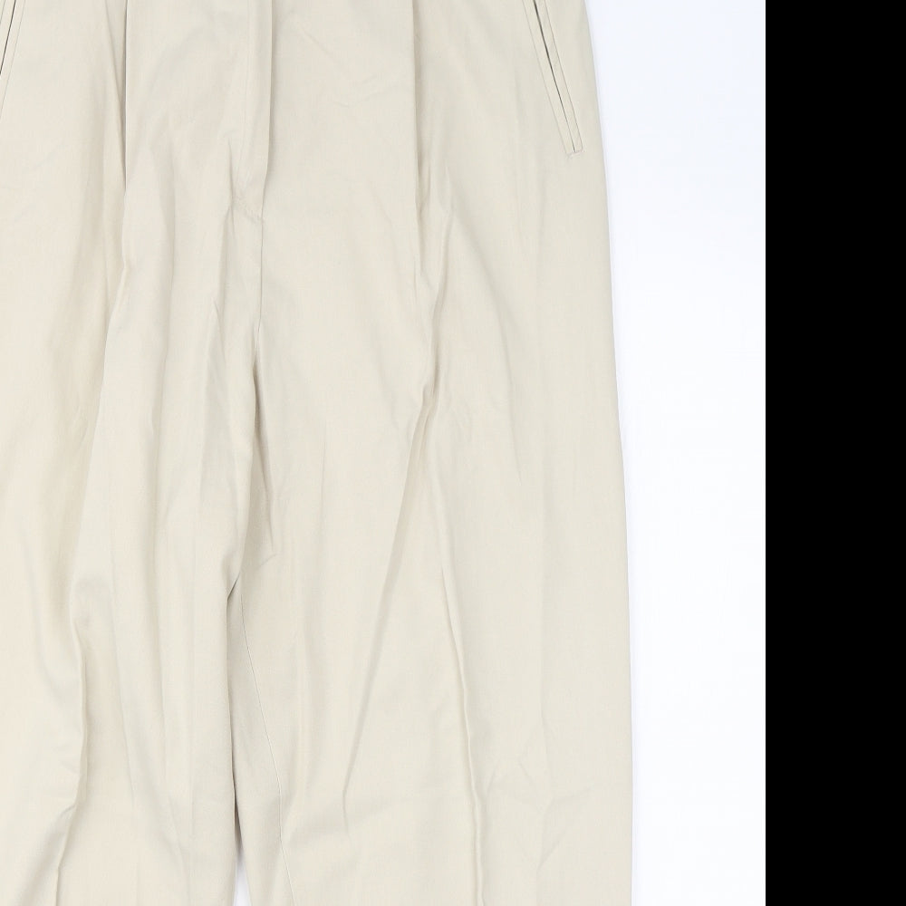 Classic Womens Beige  Viscose Dress Pants Trousers Size 18 L24 in Regular