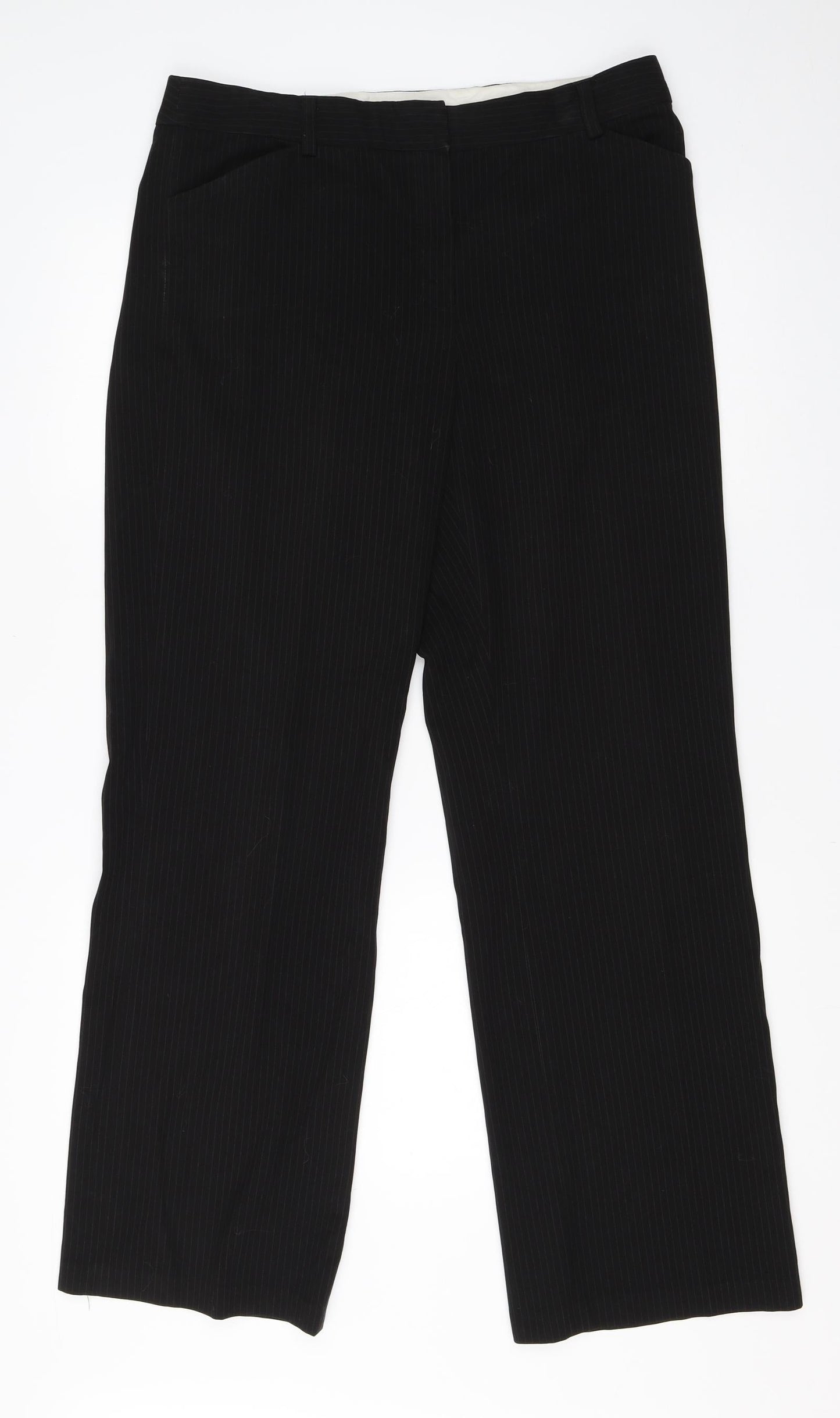 Womens UK Size 34 in BHS Regular Fit Dress Pants Black Trousers