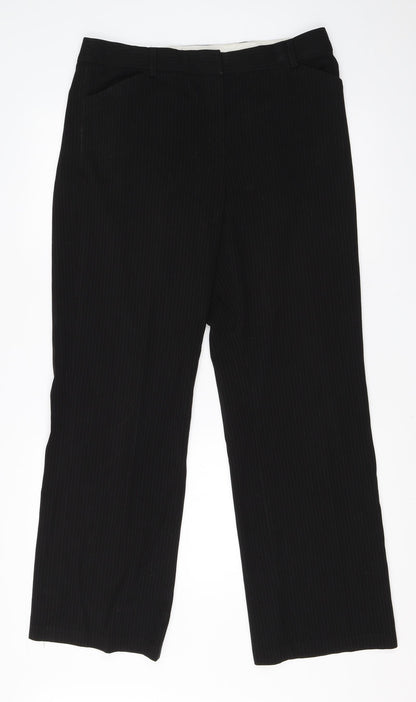 Womens UK Size 34 in BHS Regular Fit Dress Pants Black Trousers