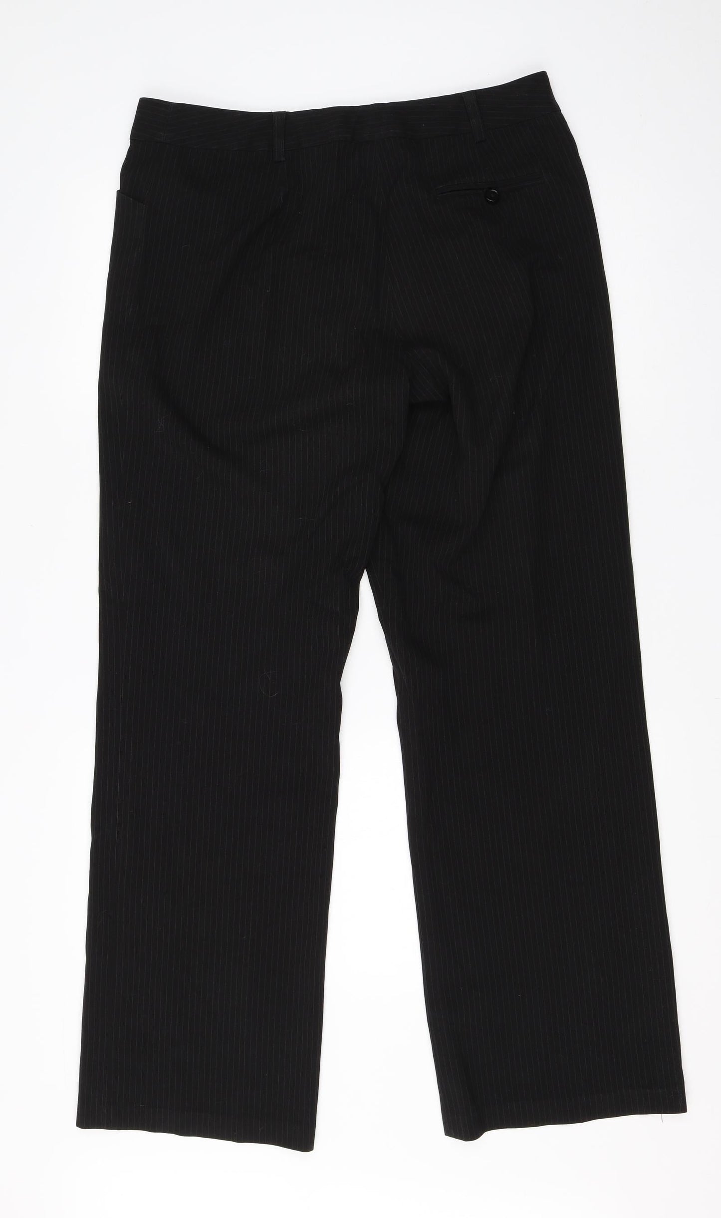 Womens UK Size 34 in BHS Regular Fit Dress Pants Black Trousers