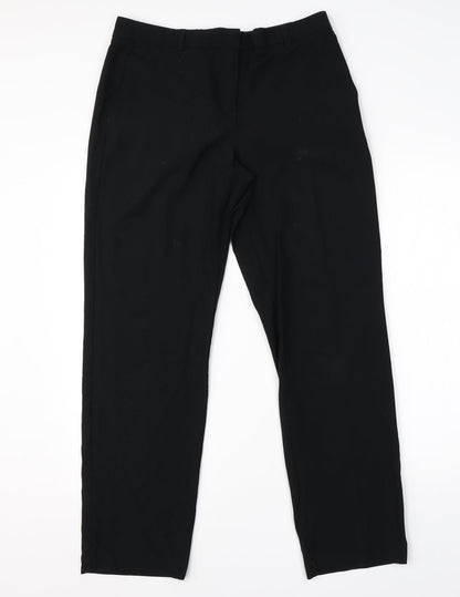 Womens UK Size 12 M&S Regular Fit Dress Pants Black Trousers