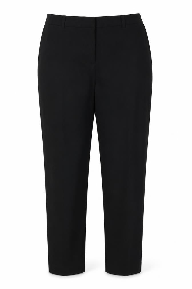 Front view of Marks & Spencer women’s black viscose dress pants trousers, size UK 12, 24-inch leg regular