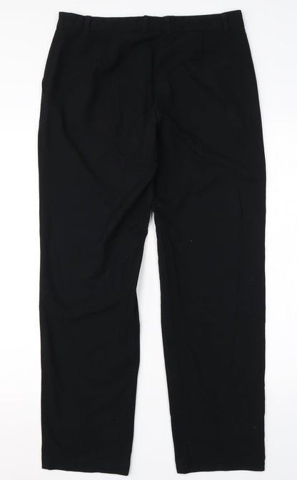 Womens UK Size 12 M&S Regular Fit Dress Pants Black Trousers