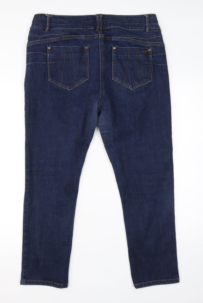 Womens UK Size 36 in Preworn Regular Fit Cropped Blue Jeans