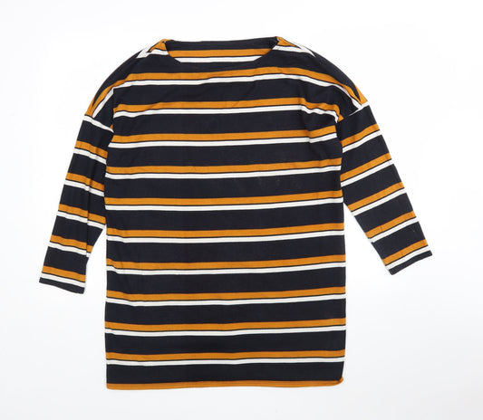 F&F Womens Multicoloured Striped Polyester Jumper Dress  Size 12  Round Neck