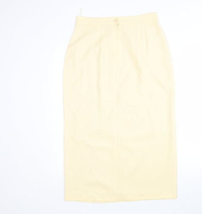Sensations Womens Yellow  Viscose Straight & Pencil Skirt Size 14