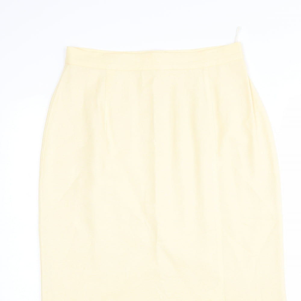 Sensations Womens Yellow  Viscose Straight & Pencil Skirt Size 14