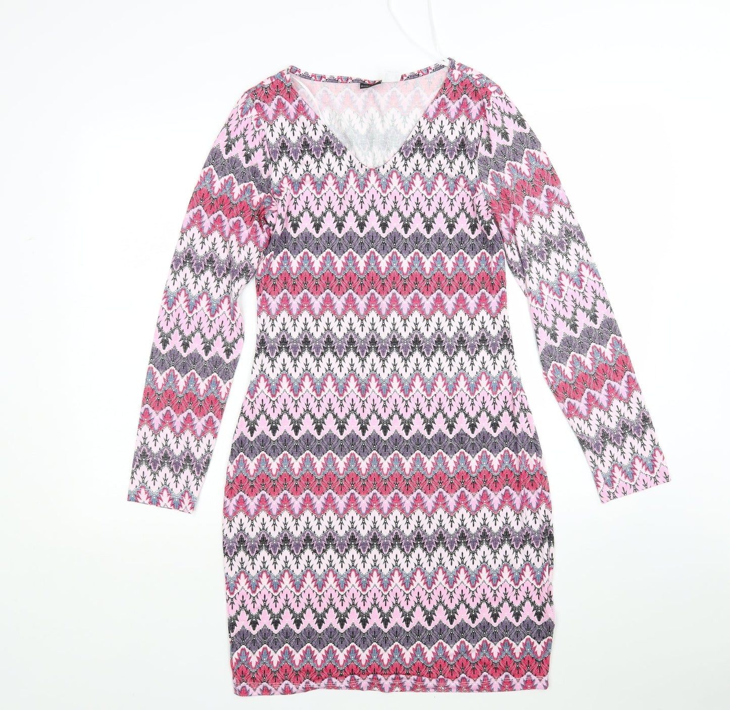 Body Flirt Womens Multicoloured Striped Viscose Pencil Dress  Size S  V-Neck